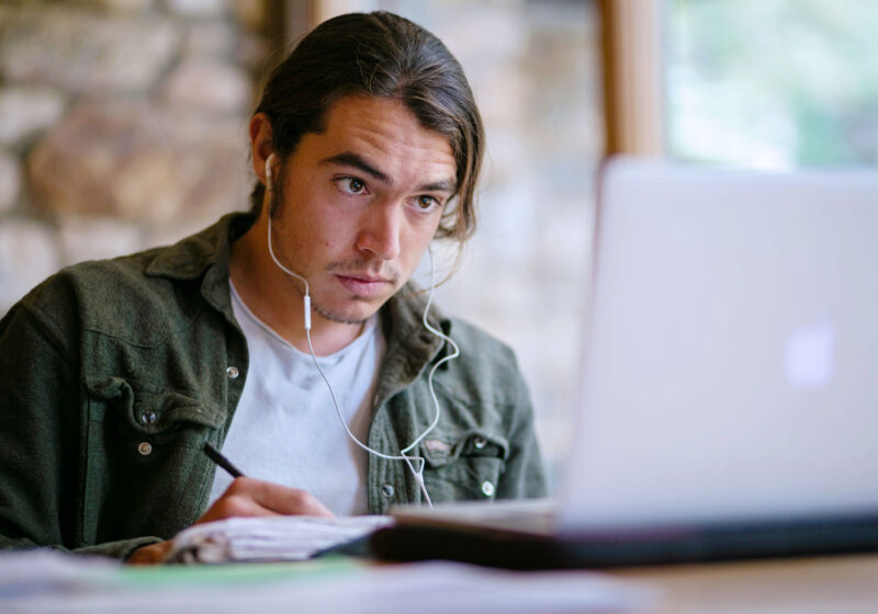 Student on Laptop