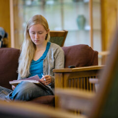 Student in Library