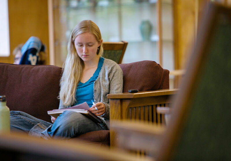 Student in Library