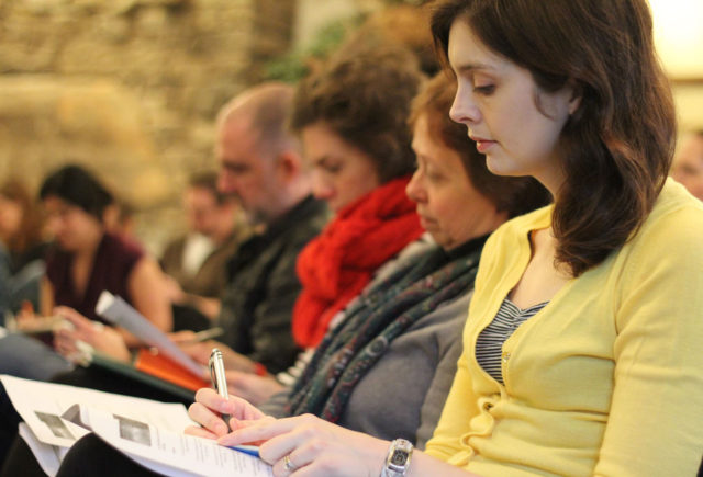 MFA Students at a lecture