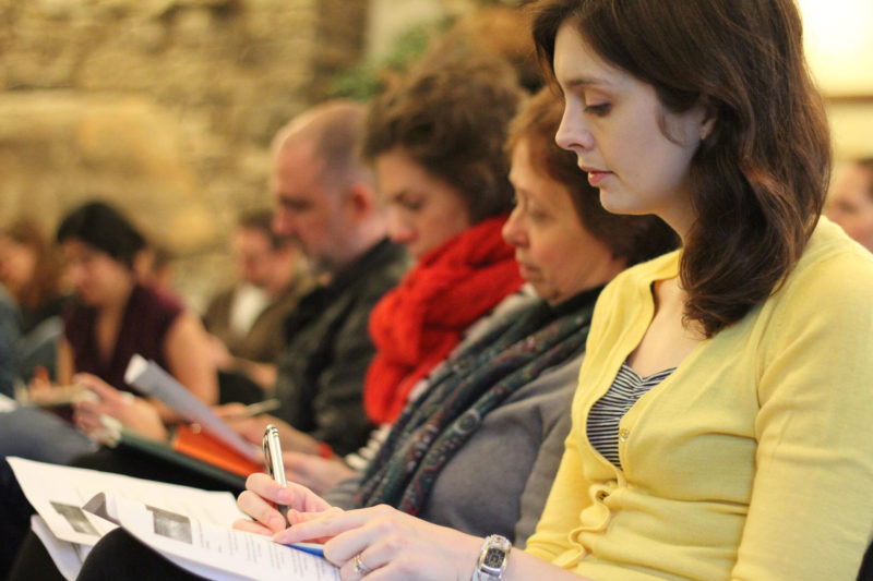 MFA Students at a lecture