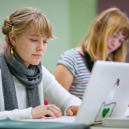 student with laptop