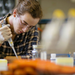 Student in chemistry lab