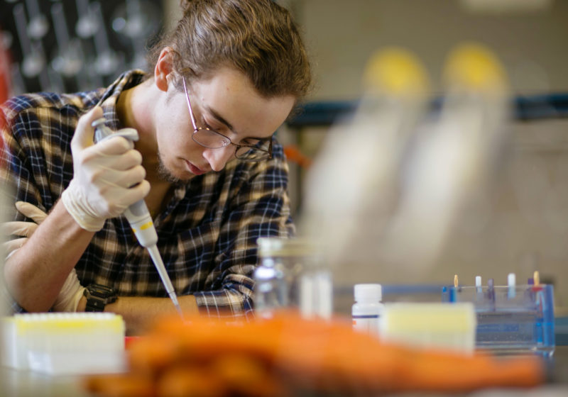 Student in chemistry lab