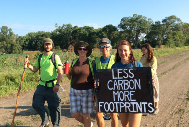 Student marching for environmental cause