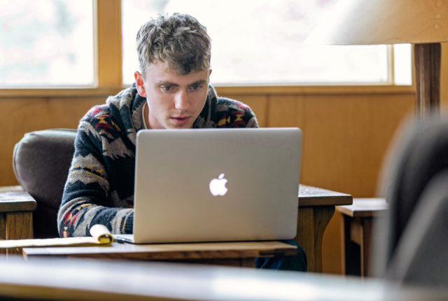 Student with laptop