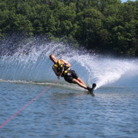 Robert Swoap waterskiing