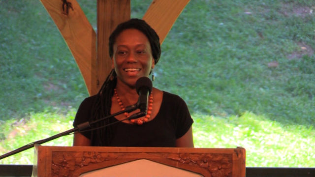 Creative writing professor Catina Bacote represented the faculty on the presidential search committee.