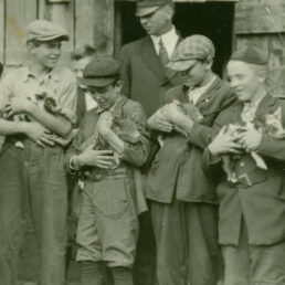 Archival photo of Asheville Farm School boys in 1908
