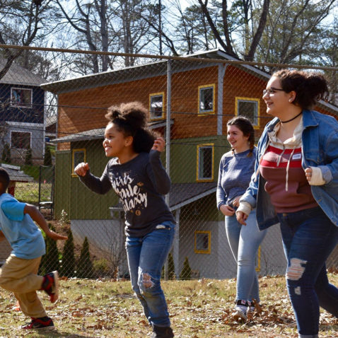 WWC student with kids