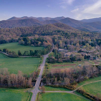 Birds eye view of campus