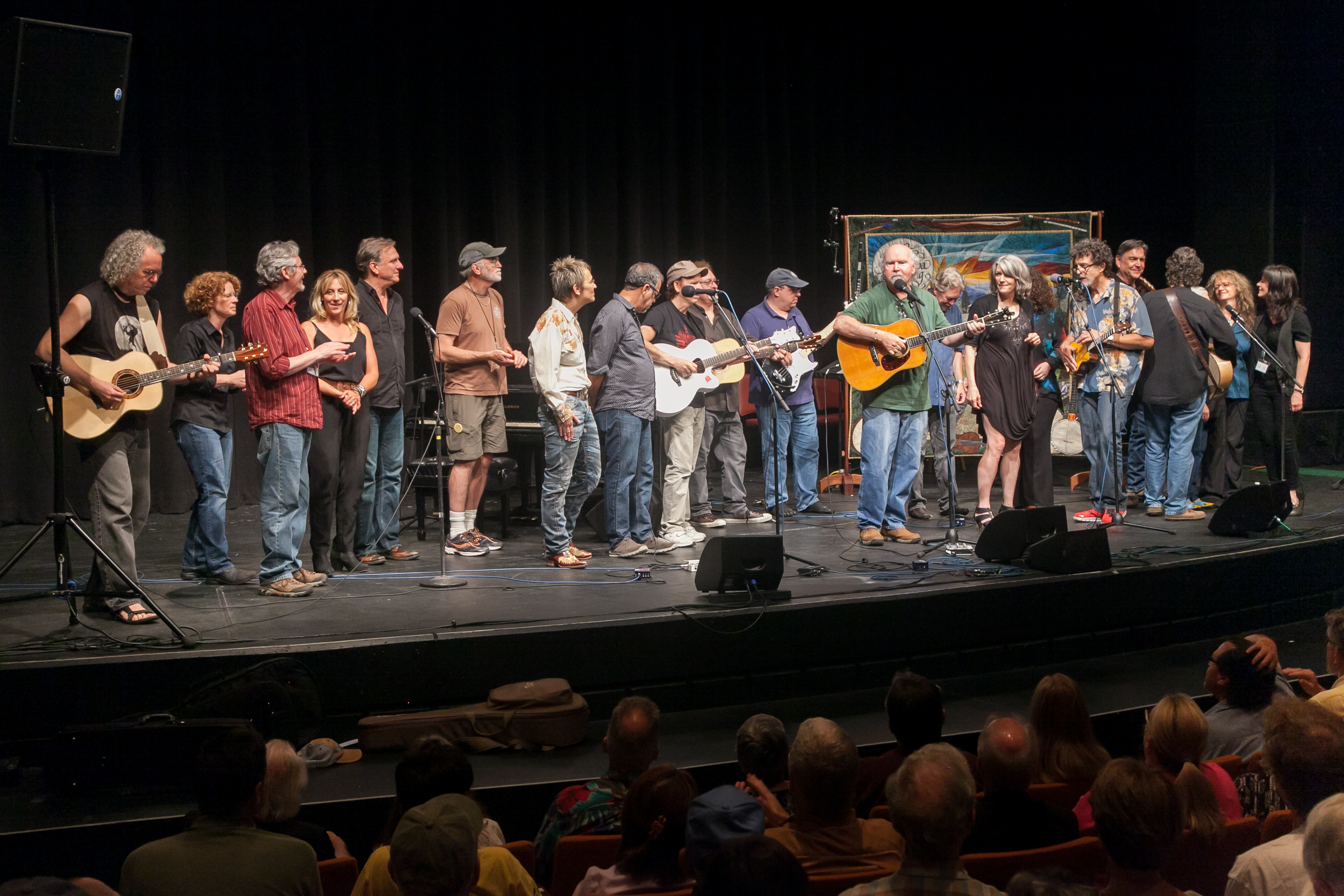The Swannanoa Gathering’s 2016 contemporary folk staff concert concludes with a group performance of Tom Paxton’s “Ramblin’ Boy.”