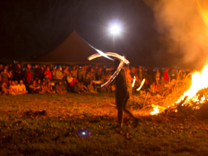 fire spinner at homecoming