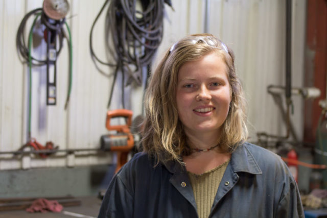 Warren Wilson College sophomore Corinna Steinrueck helped create âA Night at the Autoshop.â 