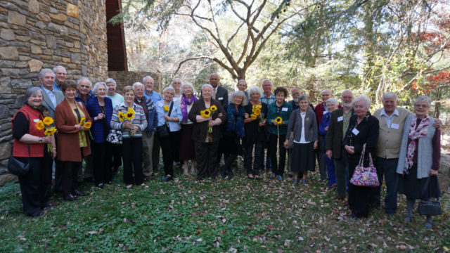 Retired Warren Wilson College faculty and staff members gathered Friday at Ransom Fellowship Hall for their annual reunion. 