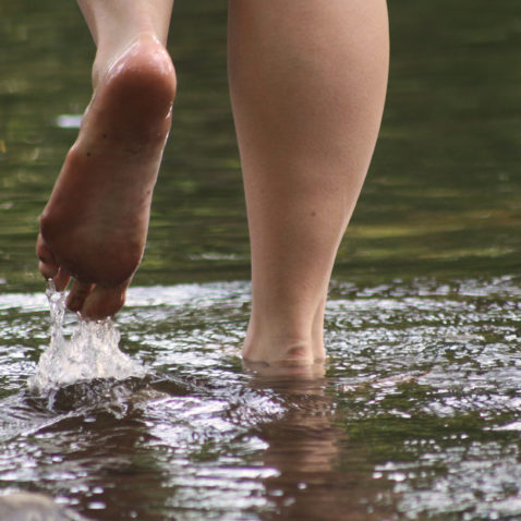 Feet in the Swannanoa River