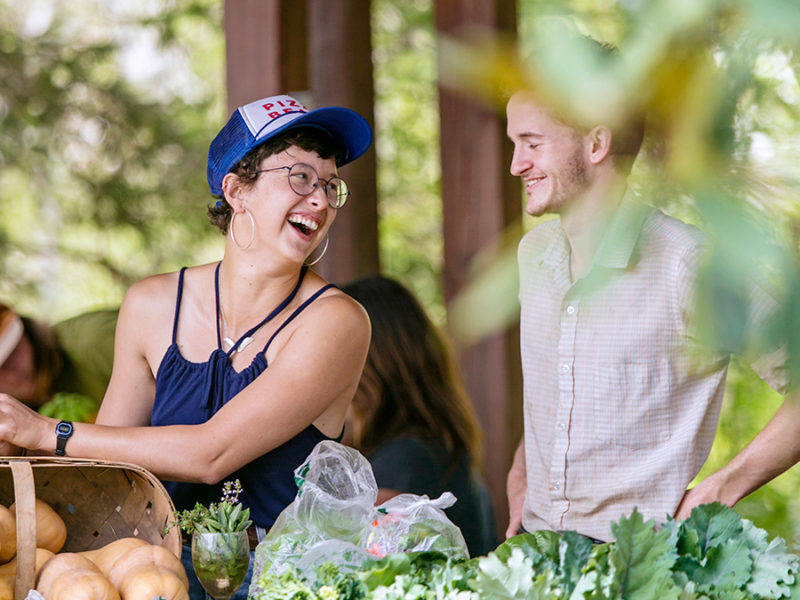 Students at Garden Market