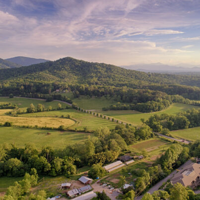 Aerial Landscape - Jones Mountain, Farm, and Garden