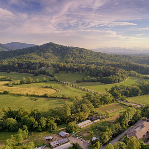 Aerial Landscape - Jones Mountain, Farm, and Garden