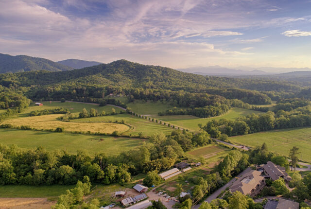 Aerial Landscape - Jones Mountain, Farm, and Garden