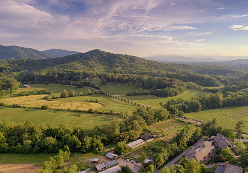 Aerial Landscape - Jones Mountain, Farm, and Garden