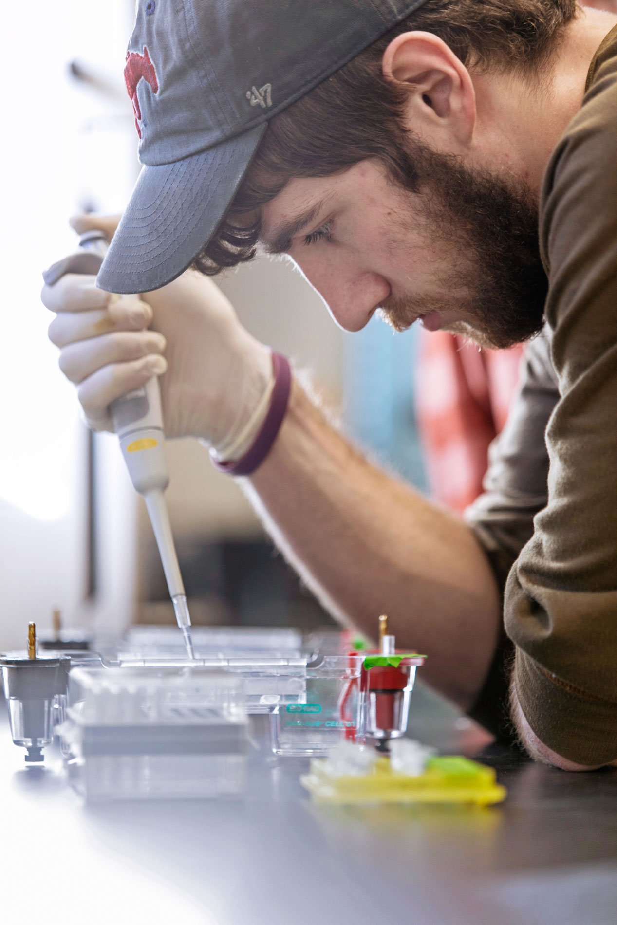 Student in genetics lab