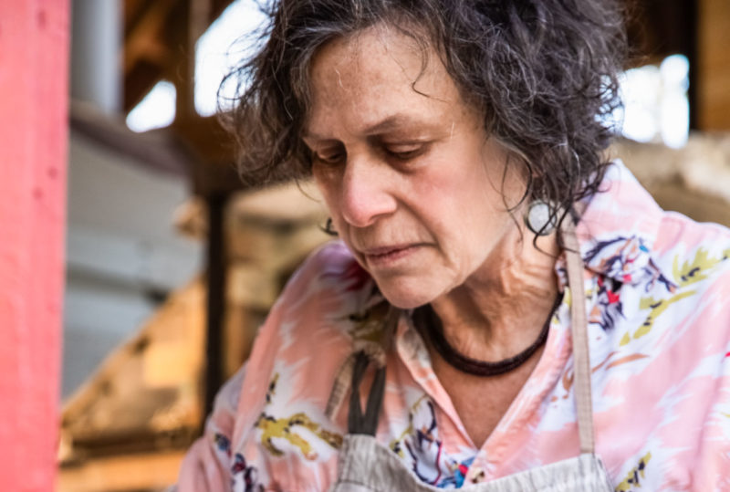 Leah Leitson making pottery