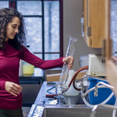 Student works in a lab