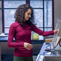 Student works in a lab