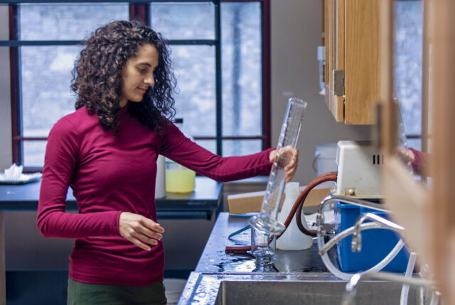 Student works in a lab