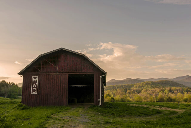 Red Barn at sunset