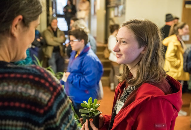 Accepted student at plant sale