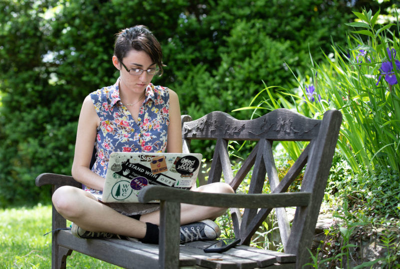 Student studying