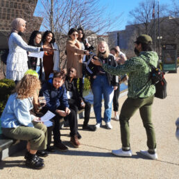 Engage Students taking pictures in Washington D.C.