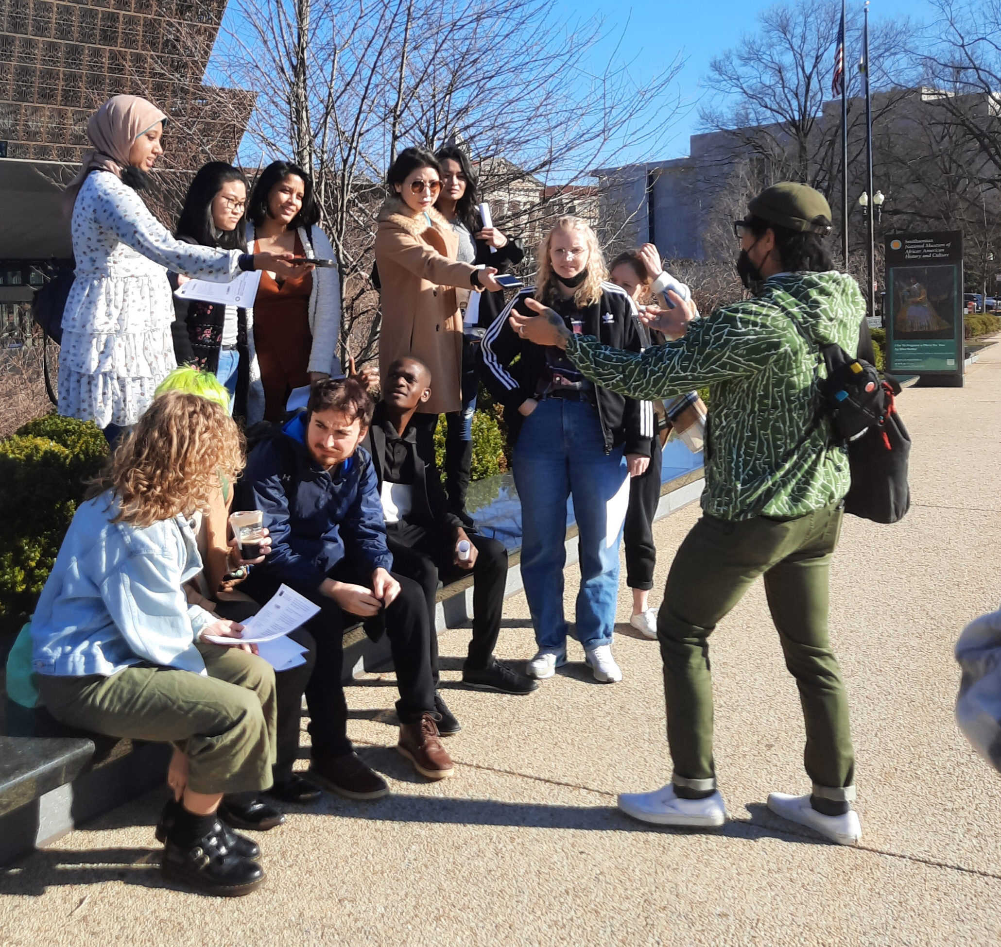 Engage Students taking pictures in Washington D.C.