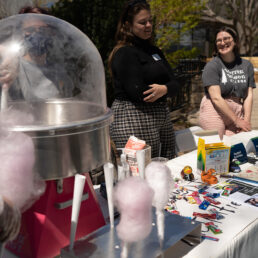 Student Activities staff tabling at accepted students day.