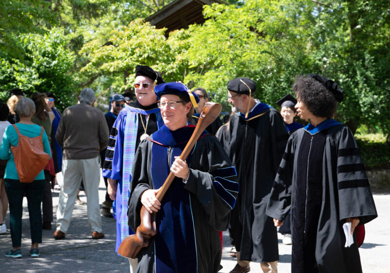 Provost Jay Roberts leads the recessional.