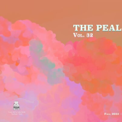 The cover of Volume 32 of The Peal Journal. The cover has a pink and purple cloud design. The bottom right corner reads 