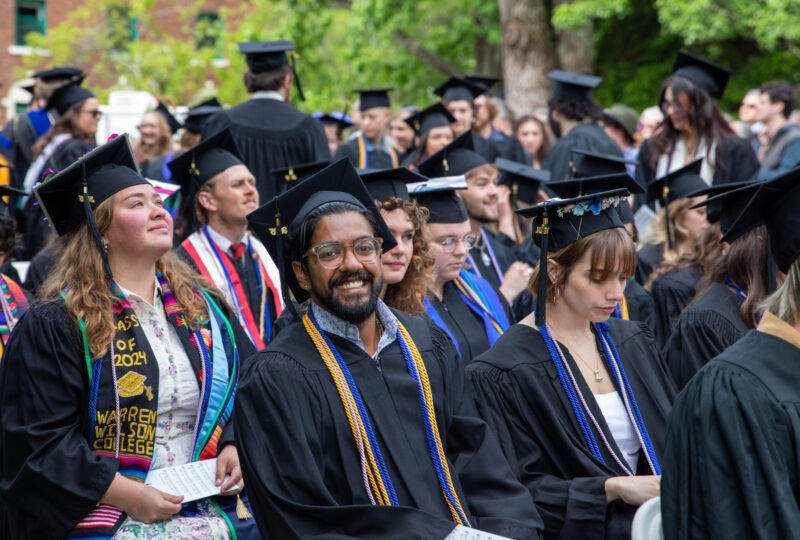 Students sitting at commencement