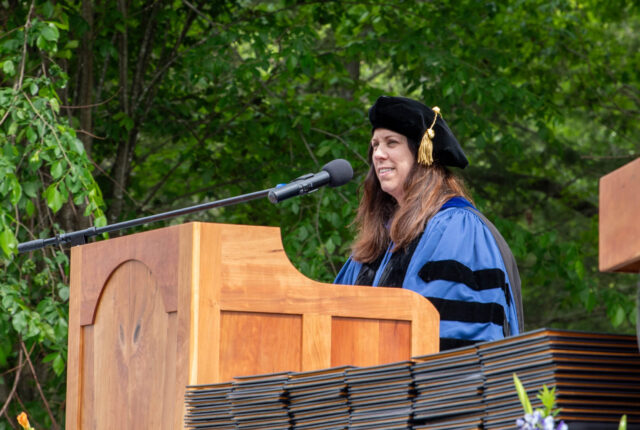 Dr. Colleen Shogan speaks to the class of 2025.