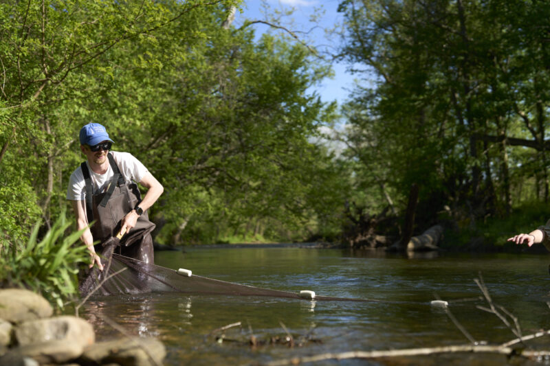 Man in river