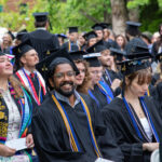 Students sitting at commencement