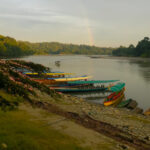 Student Audrey Mader took this beautiful image of a river with a line of colorful boats lining the shore on their study away trip to Equador.